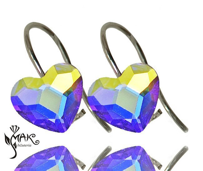 KOL552 KOLCZYKI SWAROVSKI 10 MM crystal ab