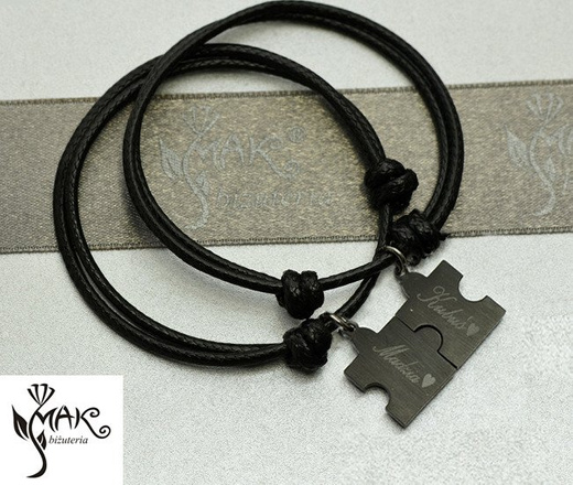 BR679 małe puzzle bransoletki dla par grawerunek