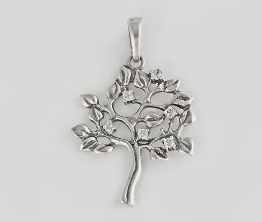 480/181 wisiorek srebrny 925 drzewko z cyrkoniami