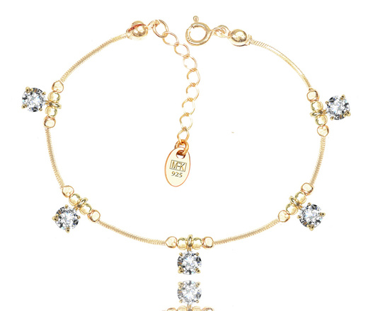 1360 komplet srebrny pozłacany z cyrkoniami