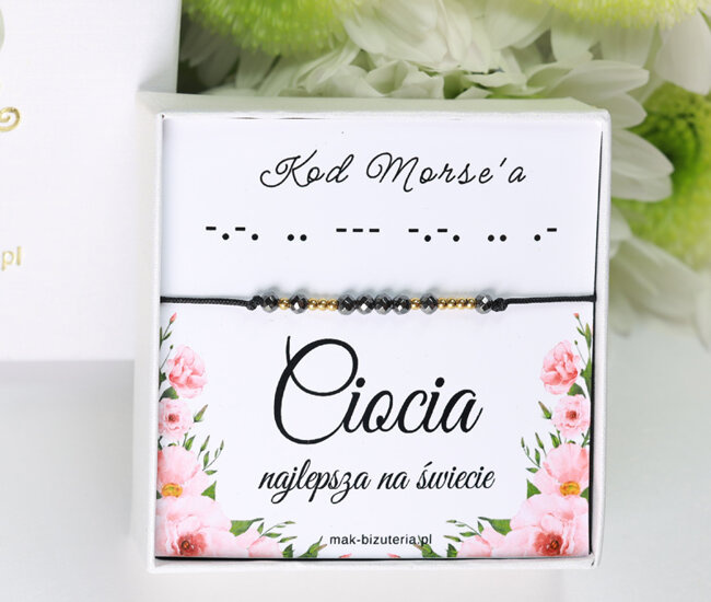 1730/10 bransoletka personalizowana alfabetem Morse'a "Ciocia"