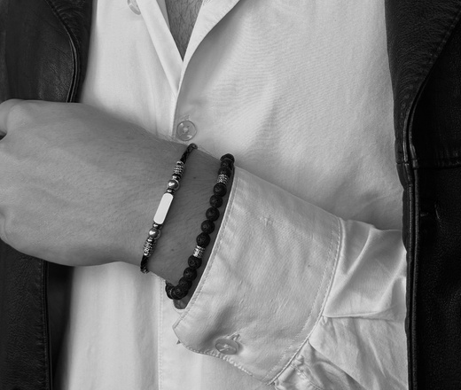 1707/10 bransoletka z grawerem na rzemyku