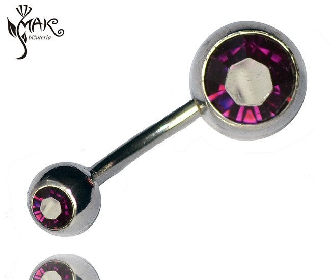 KOL743  KOLCZYK DO PĘKPKA  STAL FIOLET