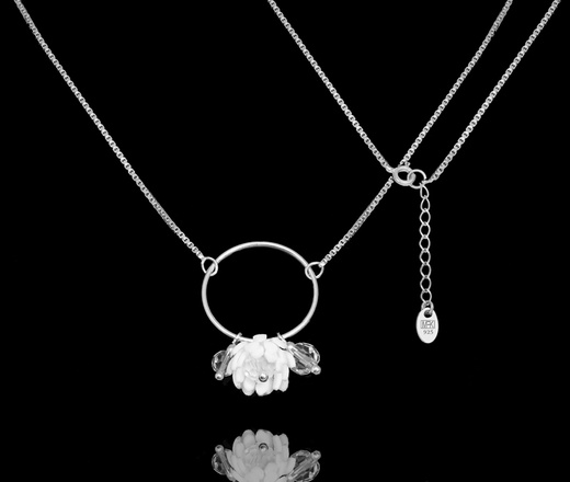 1749/5 biżuteria ślubna srebrna 925 z kwiatuszkami oraz kryształkami, komplet