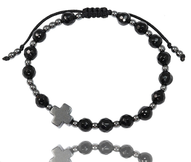 1722/7 bransoletka różaniec męska kamienie naturalne