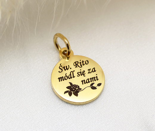 Medalik wizerunek dowolnego Świętego pozłacany Święta Rita 1810