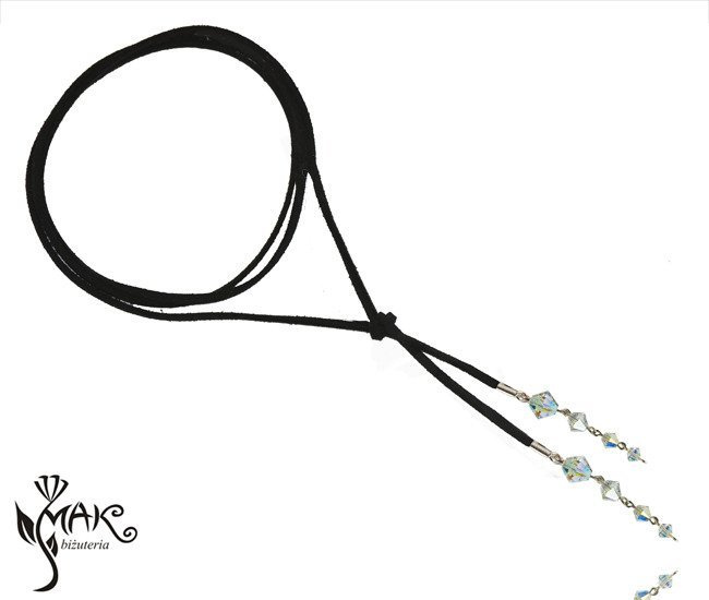 NK767 NASZYJNIK choker srebro 925 CZARNY Swarovski Elemen