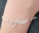 1159 bransoletka srebrna 925 skrzydło anioła serduszko Swarovski Elements