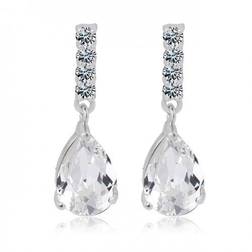 Kol  599/78 kolczyki  kryształy białe złoto