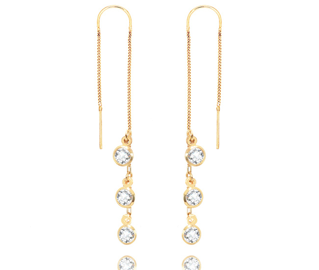 1670 kolczyki srebro 925 pozłacane z cyrkoniami