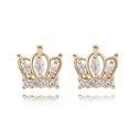 Kol  599/18 kolczyki  kryształy złocone korona