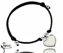 BR823 /1  BRANSOLETKA z grawerem na sznureczku serce