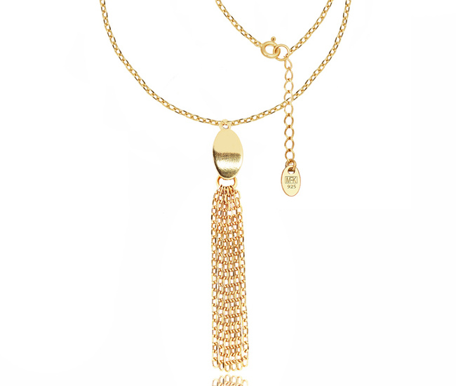 1451 naszyjnik srebrny 925 pozłacany chwost