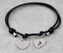 BR997 bransoletka personalizowana serce stópki na sznurku