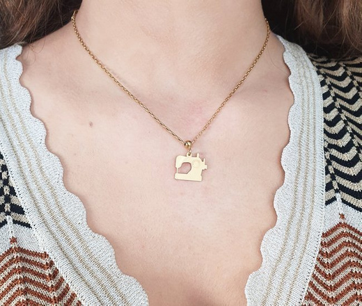 1265 naszyjnik srebro 925 maszyna do szycia z grawerem