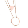 Nk 599/730 NASZYJNIK ze stali podwójny kółeczko trójkąt różowe złoto