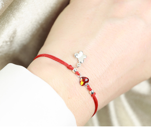 1469 bransoletka srebrna 925 serduszko konik koń