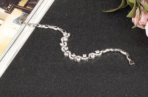 Br599/925 delikatna BRANSOLETKA ślubna z cyrkoniami