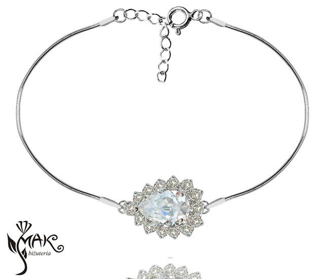 Br 599/811 BRANSOLETKA białe  złoto kryształy