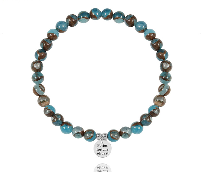 1628/6 bransoletka męska stalowa z grawerem jaspis