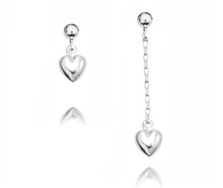 1249 kolczyki sztyft serca srebrne 925