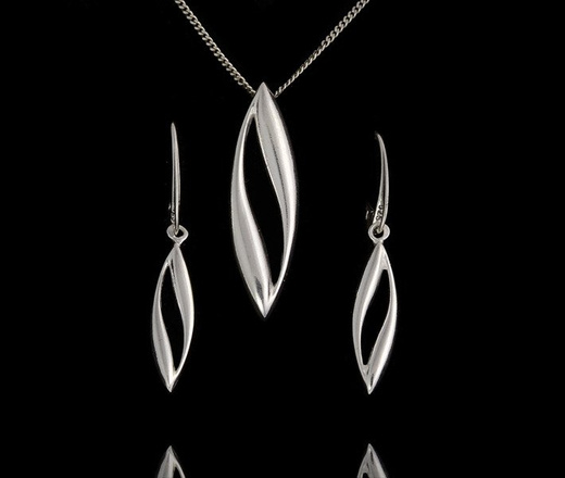 480/132 komplet srebrny w kształcie łez