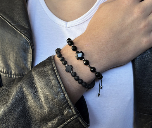 1722/9 bransoletka różaniec męska kamienie naturalne