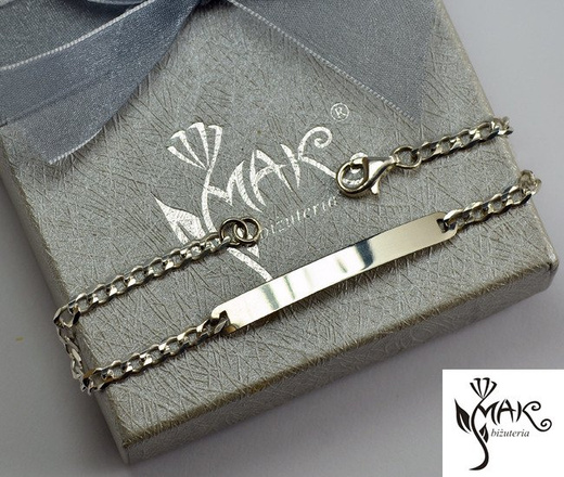 BR758 BRANSOLETKA Z GRAWEREM laser MĘSKA SREBRO 925