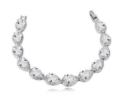 BR599/425 srebrna, CYRKONIE BRANSOLETKA 18 cm