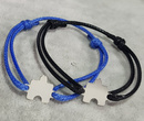 1033 bransoletki dla pary z grawerem  puzzle na  sznurku regulowane