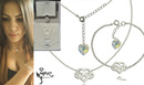 KPL718 biżuteria Swarovski KOMPLET  z grawerem serce nieskończoność