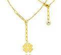 1232/16 naszyjnik złoty z wisiorkiem koniczynka