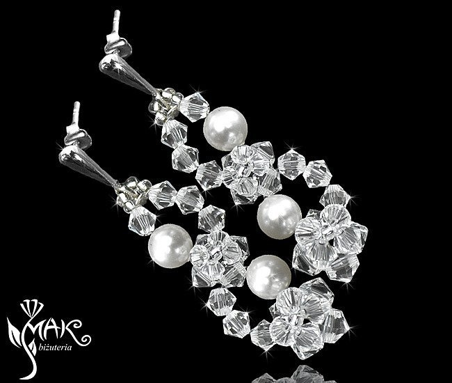 KOL 260 KOLCZYKI Z KRYSZTAŁÓW SWAROVSKI ELEMENTS kolczyki na ślub, kolczyki ślubne