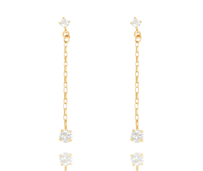 1383/27 kolczyki srebro 925 pozłacane cyrkonie