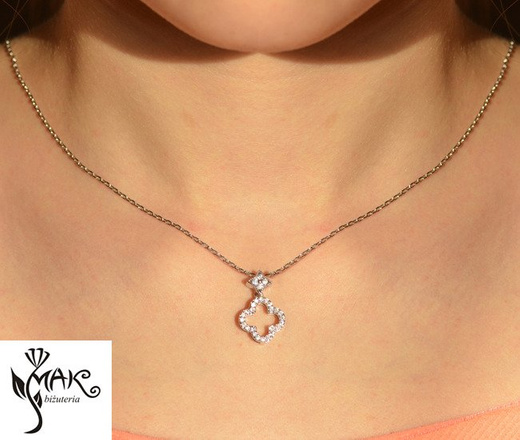 Kpl 655/27 KOMPLET koniczynki z cyrkonią