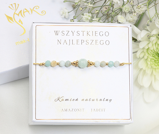Zestaw urodzinowy bransoletka akwamaryn 1873/7