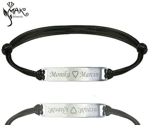 BR638 BRANSOLETKA Z GRAWEREM SREBRO 925