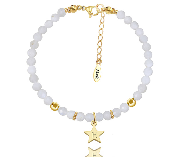 1728/22 bransoletka damska z grawerem kamień księżycowy