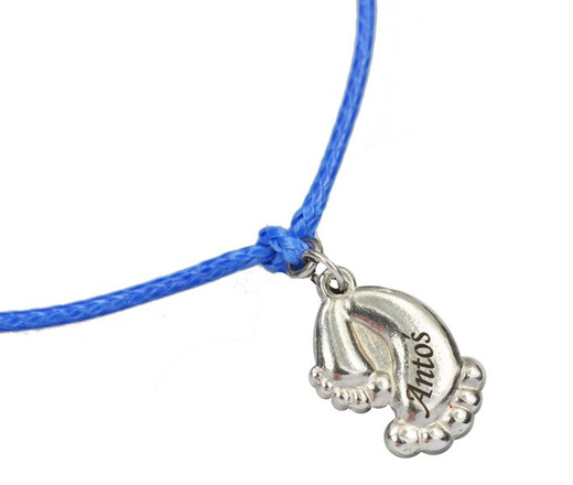 BR975 bransoletka na sznureczku z grawerem stópkI