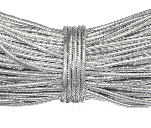 1307 Elastyczna wstążka do kokardek Gumka srebrna okrągła 1 mm - 5 metrów