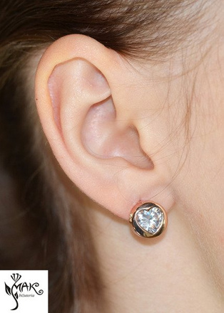 Kol 686/8 KOLCZYKI kryształy różowe złoto crystal serce