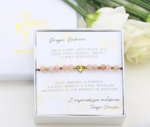 Prezent dla babci zestaw bransoletka, pudełko z dedykacją 1897/1