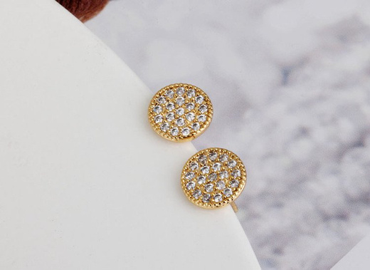 Kol 599/336 kolczyki cyrkonie, żółte złoto