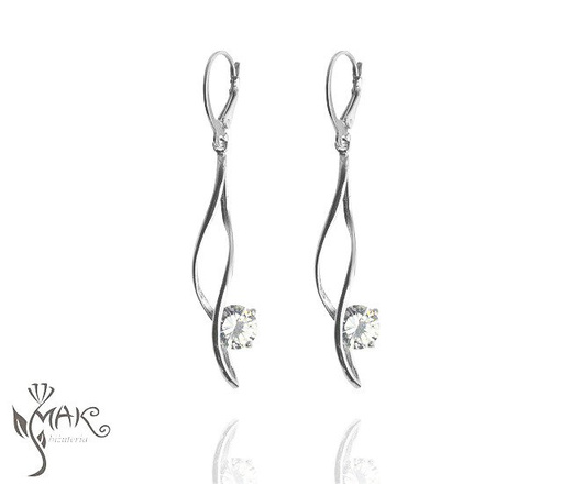 W480/19 długi wisiorek z wplecioną cyrkonią