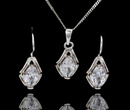 480/200  komplet srebrny z owalną cyrkonią