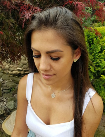 480/96 komplet srebrny ażurowe serduszka