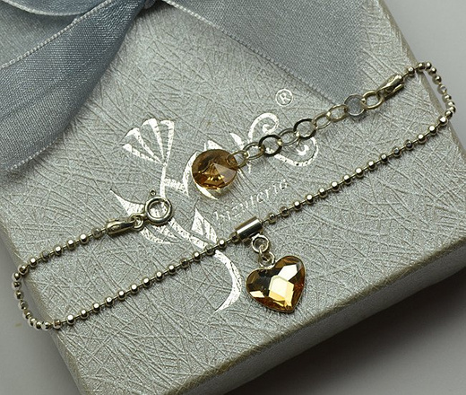 BR753 BRANSOLETKA Z GRAWEREM laser serce Swarovski Element dwustornna