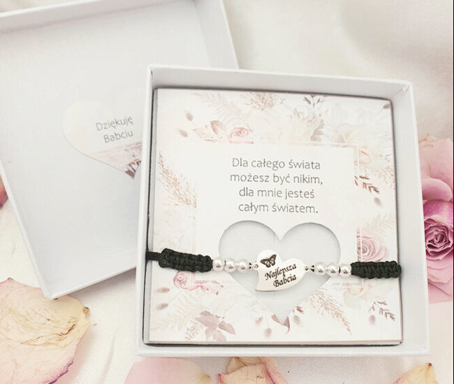 667 bransoletka dla babci z grawerem srebrna 925