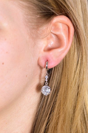 Kol 599/241 KOLCZYKI kryształy białe złoto