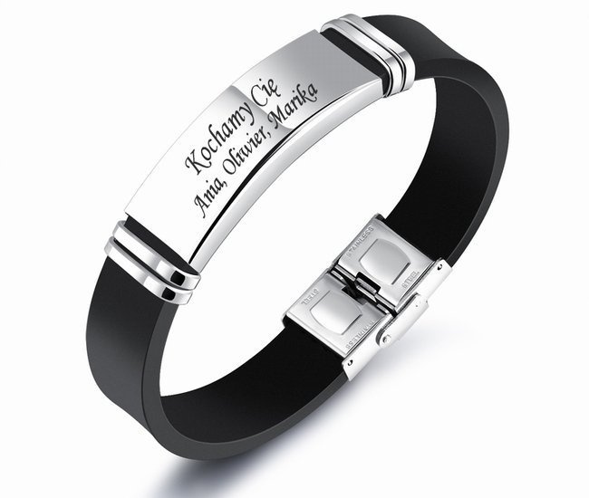 599/1012 bransoletka męska stalowa personalizowana szeroka grawer